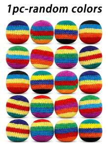 12/6/3/1pcs Handmade Crochet Haki Ball, 5.5cm Colorful Knitted Footbag, Durable Soft Kick Ball, Suitable For Juggling, Outdoor Games, Classroom Activities, Stress Relief, Family Gatherings, Party Gifts, Holiday Gifts And Carnival Games, Soft Squeeze Ball - Regular Model - View 14