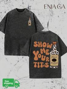 Vintage Vintage Style,  Vodka Enthusiast, Leopard Print Elements, SHOW ME YOU TITOS Humorous Text Memes - BK01-ZM0028-BM0028 - 查看 1