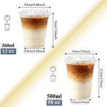 16oz/14oz Set Clear Cups With Lids, Sturdy Straight Lid Ice Drink Cups, Disposable Smoothie Cups, Suitable For Cold Drinks, Juice And Milkshakes - Halloween/Christmas/Birthday Party Essentials - Transparent - View 7