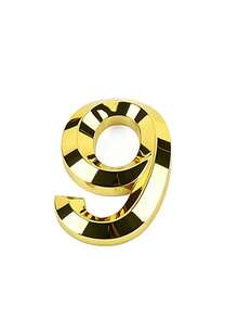 1pc 3D Large Beveled High-Gloss ABS Digital Signage Luxury Style Bright Gold Geometric Shape Back Adhesive No Drilling Sunproof Waterproof 3D Number Plate Door Number Suitable For High-End Apartments Villas Main Entrance - House Number - View 12