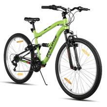 HILAND 26-Inch Full Suspension Mountain Bike - 18-Speed MTB With Disc Brakes - All-Terrain Bicycle For Women & Men Adults - Green - View 1