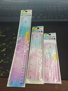 1pc/3pcs Flexible PVC Soft Ruler, 11.81 Inch Bendable And Seamless Folding Design, Inch And Centimeter Scale, Suitable For Students And Office Use - Assorted Colors, Back To School - Multicolor - View 12