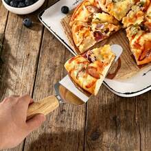 1pc/2pcs Heavy Duty Stainless Steel Pizza Cutter Wheel, Ultra Sharp With Ergonomic Wooden Handle Baking Tool, Suitable For Pizza, Pie, Dough And Pasta - Multicolor - View 4