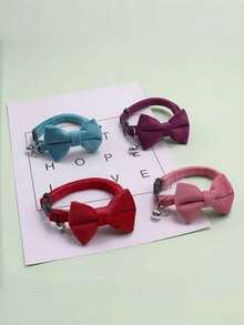 1pc Fashionable Adjustable Pet Collar, Multi-Color, With Bell And Bow Tie - Suitable For Cats And Small Dogs - Multicolor - View 12