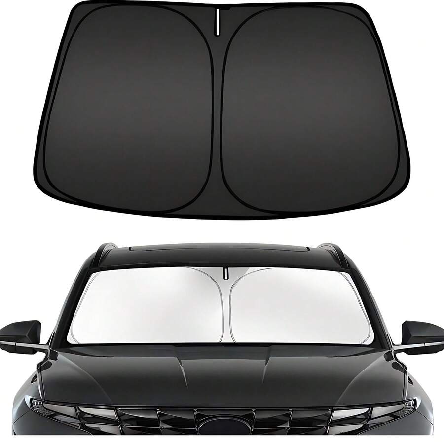Foldable Sunshade, Front Windshield Sunshade, Blocks UV Rays And Keeps Car Interior Cool, Universal Thickened Sunshade For Car Interior Cooling, Suitable As Gift For Friends, Graduation Gift, Back To School Gift, Christmas Decoration, Valentine's Day Gift, Gift For Parents, Halloween, Thanksgiving, Personalized Gift, Birthday Gift, New Year Gift