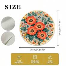 1/2/4/6/8/300pcs Minimalist Abstract Floral Pattern Luxury Placemats, Machine Washable Polyester Material, Heat-Resistant, Stain-Resistant, Waterproof And Easy To Clean, Suitable For Party And Kitchen Decor - Multicolor - View 11