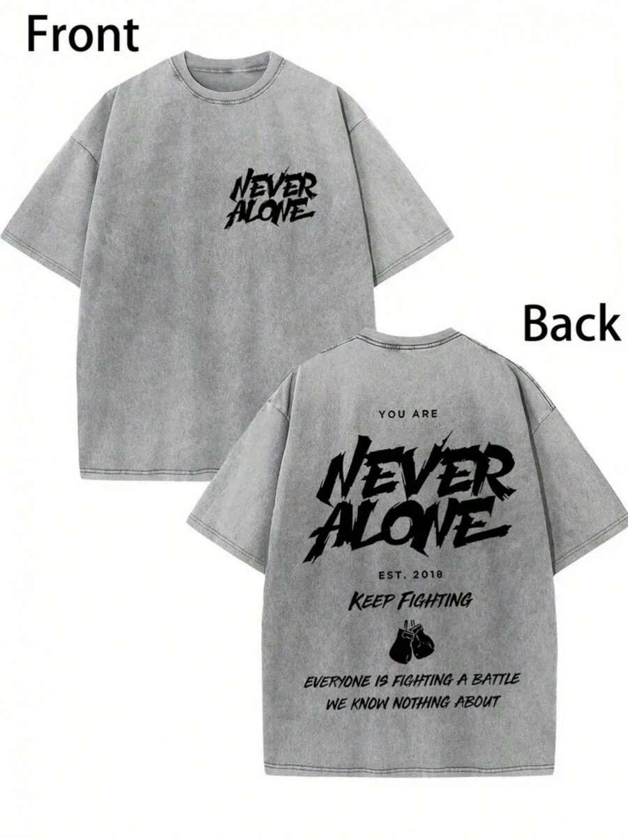 Camiseta casual de verano, diseño vintage de cuello redondo y manga corta, adecuada para el estilo urbano diario y eventos festivos como Pascua, Halloween y el Día de Acción de Gracias. - Gris - Ver 1
