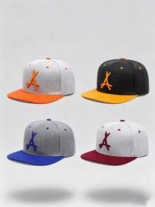 1 Pc Unisex Gothic "A" Embroidered Hip-Hop Baseball Cap, Adjustable Design, Perfect For Outdoor Activities, Travel, And Running - Multicolor - View 8