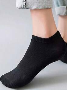1/5/10/15/20 Pairs Invisible Low-Cut Boat Socks, Black/White/Grey Basic Style, Everyday Wear Socks, Low-Cut Socks - Multicolor - View 8