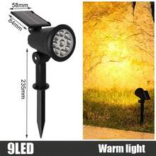 1pc Black Plastic Solar Landscape With Ground Spike, 9LED Adjustable Angle Outdoor Projection Stake Lamp,Uplight For Garden Tree Lawn Patio Yard Decorative Uplighting - Floor Lamp - View 8
