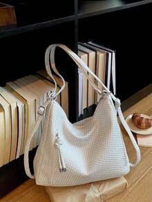 Large Capacity Korean Style Backpack New Crossbody Bag Fashion Versatile Commuter Shoulder Tote Bag - White - View 9
