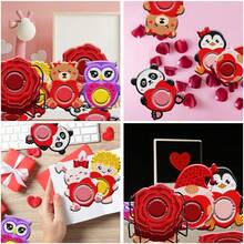 Heart 8pcs DIY Diamond Painting Coaster Set, Rounded High-Gloss Rhinestone Surface, Firm Adhesion With Complete Tool Kit, Easy For Beginners, Stress-Relief Craft, New Year Spring Festival Valentine's Day Christmas Teacher's Day Holiday Gift, Home Dining Table Coffee Table Heat-Insulating Decorative Coasters, Gift For Family Friends Besties Teachers - Multicolor - View 5