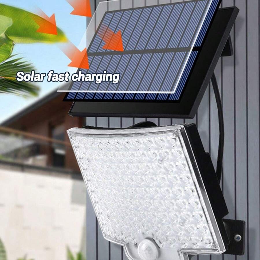 1pc Solar Light With 106 LED Beads And Independent Solar Panel, Adjustable Bracket, 4 Switchable Modes, Suitable For Porch, Garage, Garden, Yard, Driveway And Other Locations - Solar Lights - View 1