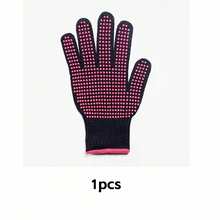 1 Pair Silicone Textured Heat-Resistant Gloves, Professional High-Temperature Resistant Gloves, Suitable For Hair Styling Tools, Curling/Straightening Irons, Hair Dryers, Rose Red - / - View 6