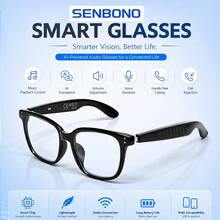 SENBONO Fashionable AI Smart Glasses, Conversation Translator, Work Assistant, HD Calling, Music Playback, Volume Control, Headphones And Glasses 2-In-1, Long Battery Life, Overseas Work And Travel, Real-Time Face-To-Face Translation, Wireless Smart Glasses - View 7