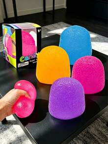 1PC Random Color Gummy Candy Shaped Squeeze Stress Relief Accessory, Soft TPR Jelly-Like Slow Rebound Squishy, Portable Relax Gadget, Cute Desktop Ornament, Ideal Holiday & Back To School Present For Teens And Adults - Multicolor - View 4