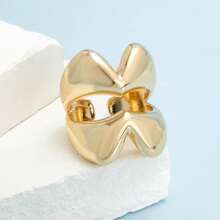 1pc Women's Fashion Open Ring, Exaggerated Hip-Hop Style, Floral Lips Embossed Rose Bouquet Waist Tie Design, Wavy & Geometric Design, Partially Inlaid With Cubic Zirconia, Suitable For Daily Wear, Vacation, Party, All Seasons, Unisex, Versatile Clothing Accessory, Best Friend Gift - Lips - View 2