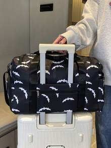 可折疊便攜旅行袋行李收納袋，輕巧可折疊，乾濕分離，鞋子隔層，多口袋大容量，週末旅行運動袋健身袋，適合一日遊或過夜住宿，也可用作住院袋、產婦袋、裝衣物和書籍的書包，海灘或度假旅行必備 - 黑色 - 查看 9