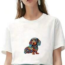 1/2/3PCS Colorful Pattern Dachshund Heat Transfer, Mexican Style Colorful Floral Pattern Heat Transfer, Vinyl Print, Heat Transfer Sticker, Iron-On Transfer Sticker Decal - Suitable For Pillows, DIY, Backpacks, T-Shirts, Canvas Bags, Sweatshirts, Jeans, T-Shirts, Clothing, Sewing Supplies - Multicolor - View 6