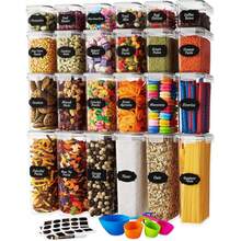 8 Airtight Storage Jars With Lids, Dishwasher, And Include Labels. Perfect For Organizing And Storing Grains In Your Kitchen Pantry. - 查看 2