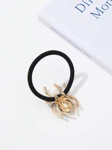 3/2/1pc Rhinestone Spider Elastic Hair Ties, Halloween Alloy Ponytail Holders For Women - Multicolor - View 6