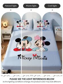 1 buah Sprei Fitted Motif Kartun Disney (Sarung Bantal Tidak Termasuk), Penutup Kasur Ramah Kulit, Perlengkapan Tidur Lucu, Pelindung Kasur Lembut dan Bernapas, Berbagai Gaya, Cocok untuk Kasur Twin/Full/Queen/King/California King, Dapat Dicuci dengan Mesin - MultiWarna - View 8