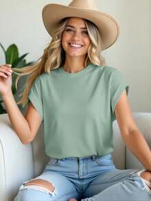 Camiseta de manga de murciélago - verde menta - Ver 1