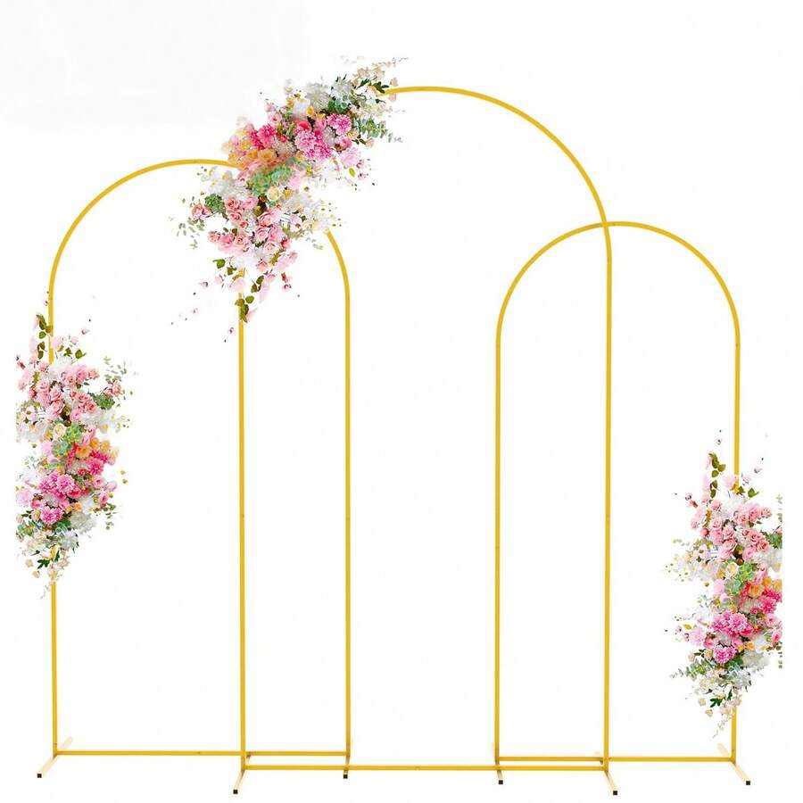 1pc Iron Art Arch Wedding Prop Balloon Arch Stand Wedding Backdrop Decoration Clip-On Style - Gold - View 1
