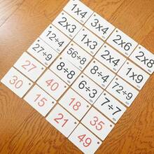 90 piezas/Caja Tarjetas de Multiplicación y División - Incluye 2 Anillos de Tarjetas Rojas, Herramienta de Ejercicio Matemático Cerebral, Ayuda de Memoria de Fórmulas Matemáticas, Suministros de Aprendizaje, Regreso a la Escuela - A - Ver 1