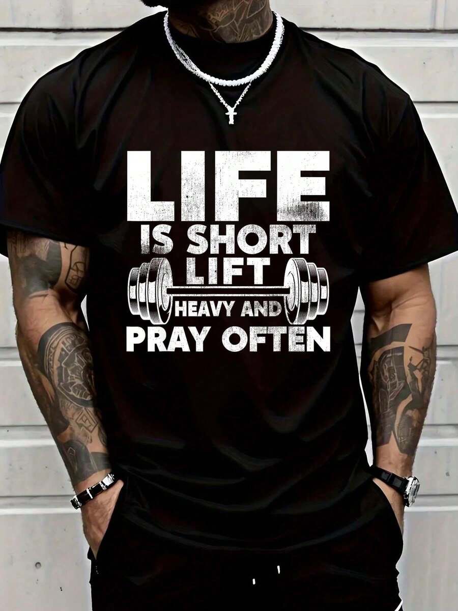 Camiseta 100% Algodón para Levantar Pesas, Gimnasio, Fe Cristiana, para Hombres y Mujeres, Camiseta con Estampado de Moda, Camiseta Gráfica para Hombres y Mujeres - Bronce - Ver 1
