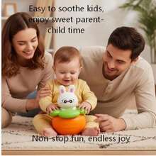 1pc Cute Rabbit & Carrot Rocking Toy - 360° Rocking Fun, Suitable For 0 Months And Up Babies | Promotes Hearing, Vision And Brain Development | Easy-To-Grip Baby Rattle - Multicolor - View 3