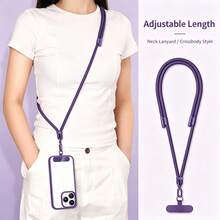 Runway Round Metal Phone Lanyard, Adjustable Short Phone Chain, 2026 New Smartphone Wrist Strap Charm, 7mm Thick Braided Strap, Universal Premium Smartphone Accessory, Outdoor Sports Running Anti-Theft Anti-Loss Anti-Drop - Multi-color - Adjustable Long - View 1