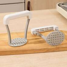 1 pieza Prensa para Puré de Papas con Malla Precisa, Machacador Manual de Plástico Grueso, Diseño Ergonómico para Uso Fácil en la Cocina - Blanco - Ver 1