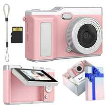 CCD Digital Camera,NEW 1080P Digital Camera For Photography Autofocus,Upgraded 48MP Digital Camera With 2.4" 180° Flip Screen,4X Zoom, Compact Travel Cameras For Beginners With 32GB Card,Compact Camera,A Great Gift For Boys & Girls,800mAh - Multicolor - View 17