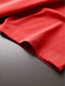 Face Short Sleeve T-Shirt - Casual Round Neck Blouse For Summer Outdoor Games, No Numbers, Hand Wash - Comfortable For Summer - Red - View 3