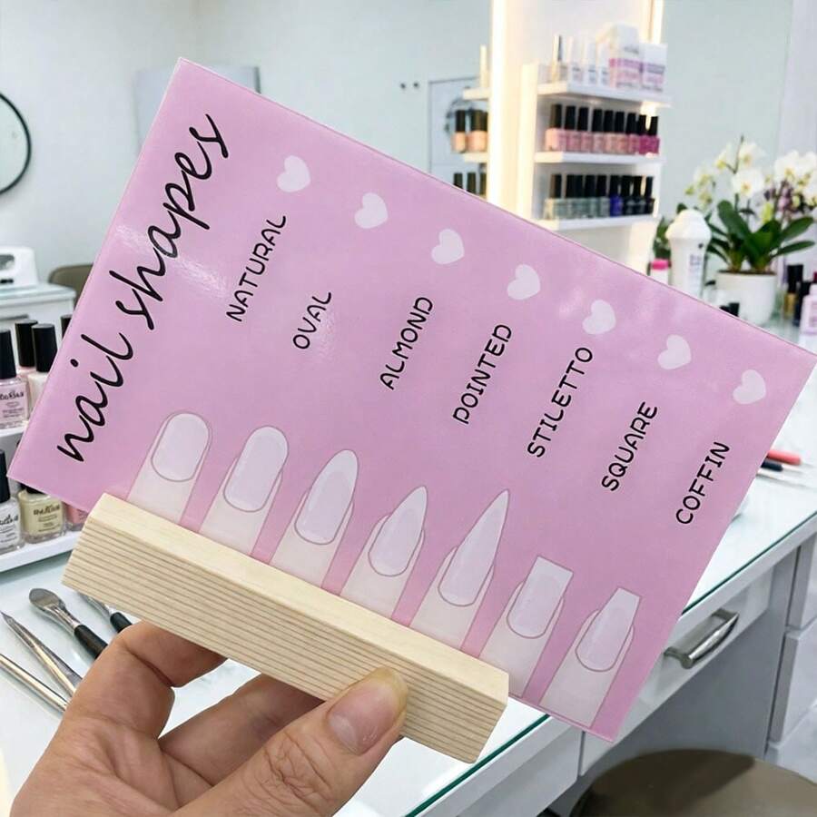 Acrylic Nail Art Finger-Shaped Pink Display Stand, Nail Tip Showcase & Storage Rack, Nail Salon Sign Decor - Multicolor - View 1