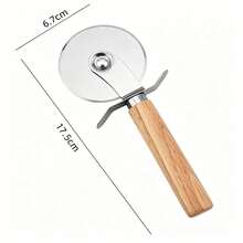 1pc/2pcs Heavy Duty Stainless Steel Pizza Cutter Wheel, Ultra Sharp With Ergonomic Wooden Handle Baking Tool, Suitable For Pizza, Pie, Dough And Pasta - Multicolor - View 8