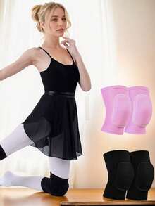 1pc,Elastic Breathable Dance Knee Pads, Thick Sponge Padded Knee Sleeves For Gymnastics Yoga Volleyball, Anti-Slip Knee Protectors For Running Camping Training And All Outdoor Sports Activities - Multicolor - View 4