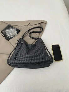 Mochila de gran capacidad estilo coreano, nuevo bolso bandolera, bolso de hombro tipo tote versátil y de moda para ir al trabajo - Negro - Ver 4
