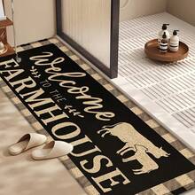 1pc, Home Decor, Cow Print Pattern, Linen Kitchen Rug, Kitchen Mat, Floor Mat, Bathroom Mat, Door Mat, 3D Printed Rectangular, Suitable For Living Room, Bedroom, Hallway, Bathroom, Laundry Room - Polyester Rug, Suitable For Indoor And Outdoor Home Decor - Multicolor - View 3