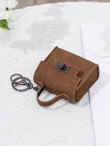 CHARM INFINITE Gantungan Kunci Tas Mini Vintage dengan Kunci Putar, Kotak Penyimpanan Earphone Kulit PU Portabel, Dompet Koin, Hiasan Tas Tangan - MultiWarna - View 9
