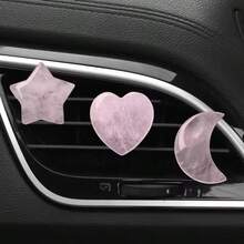 Bộ 3 kẹp trang trí cửa gió điều hòa ô tô hình mặt trăng sao tình yêu bằng pha lê, phụ kiện trang trí nội thất xe hơi - Trang trí lỗ thông gió - Xem 2