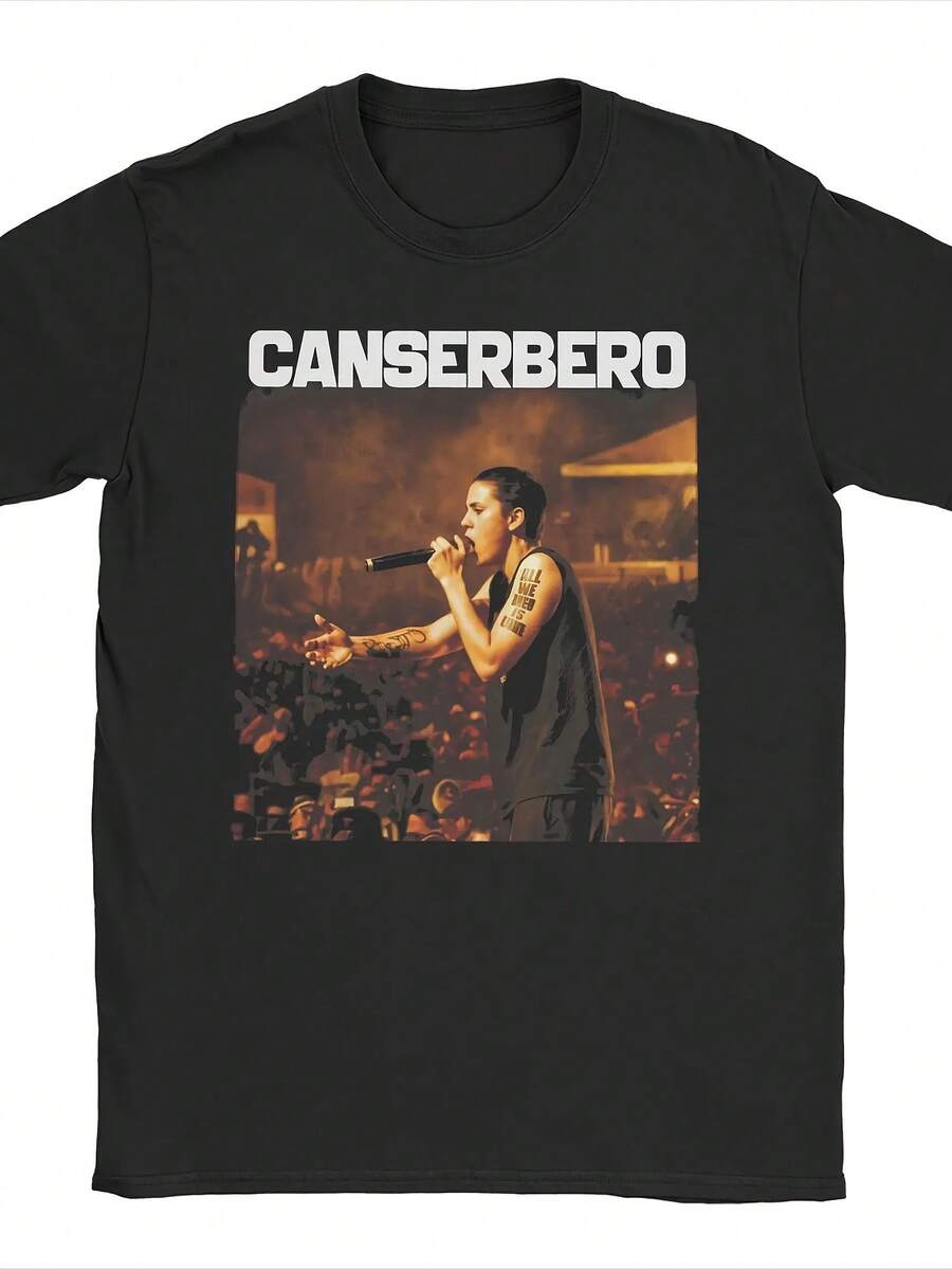 Camiseta de hombre con diseño del rapero Canb - una camiseta de manga corta con cuello redondo y un estampado audaz de 'Canb' y arte del rapero - perfecta para conciertos, el gimnasio. - Negro - Ver 1