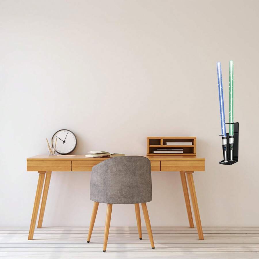 Stand Wandmontage 2er Pack Acryl Lichtschwert Wandhalterung Displayhalter Baseballschläger Ständer mit Schrauben für Zuhause und Büro, Schwarz - Schwarz - Übersicht 1
