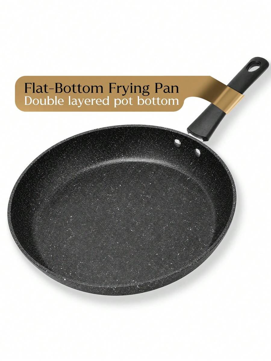 1pc Non-Stick Frying Pan, Premium Maifan Stone Coating, 4.7 Inch And 10 Inch Granite Flat Bottom Pan Set, Suitable For Induction And Gas Stoves, Heavy Duty Egg/Omelet/Steak Pan, Ideal For Stir-Frying And Grilling, Durable And Even Heating Kitchen Cookware, Perfect Gift