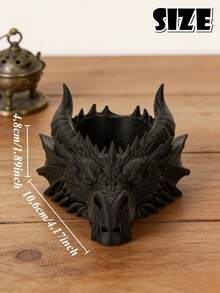 This Gothic Style Dragon Head Jewelry Tray Is A Dark Theme Desktop Ornament, Serving As Both A Practical Desktop Organizer And A Cool Decorative Piece, 3D Printed - New Model - View 5