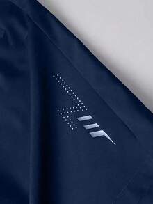 Men's Quick-Dry Workout Shorts,Stretch And Breathable Training Shorts With Zippered Pockets And Reflective Strips,Suitable For Workout And Training - Navy Blue - View 4