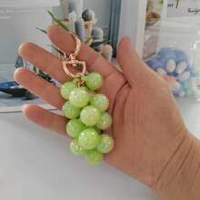 1PC New Creative Grape Bead Pendant Acrylic Crystal Faux Fruit Heart Spring Ring Keychain Pendant Toy & Game/Hobby, Collection, Party Supplies/Teen Creative Toy/Teen Stress Relief Toy - Multicolor - View 17