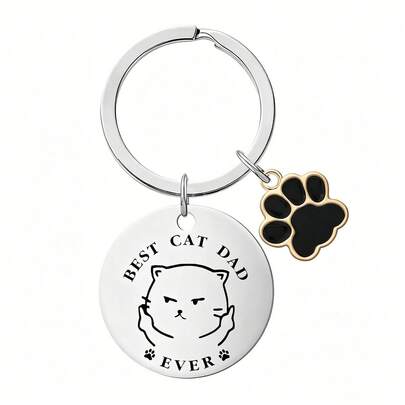 Stainless Steel Engraved Keychain, And Smooth, Fashionable , Engraved With Pet Ownership Insights And Inspirational Quotes, Personalized Inspirational Pendant With Strong Practicality, Unisex, Suitable For Pet Lovers