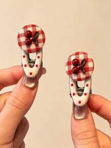 4 pièces - Pinces à cheveux cerise mignonnes, pinces à cheveux à pois roses, pinces à cheveux simples et uniques de petite taille, accessoires pour cheveux de filles -- Cadeau idéal pour un usage quotidien. - Multicolore - Voir 4